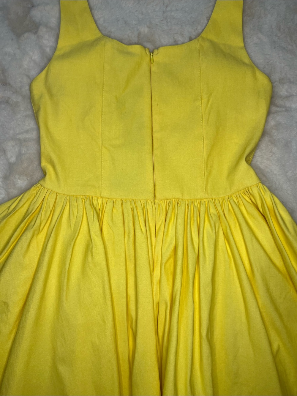 Fashion Nova Yellow Fit & Flare Mini Dress NWT Sleeveless Structured Bust - Picture 4 of 5
